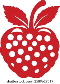 Apple Berry Red Silhouette Vector Illustration – Fruit Blend Outline for Design