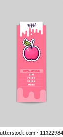 Apple Bio sticker and eco products. Apple web element, Isolated Vector.