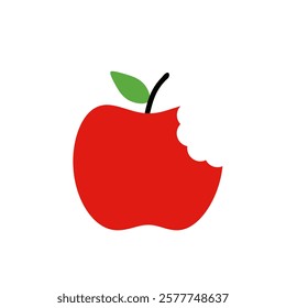 Apple bite icon isolated on white background.