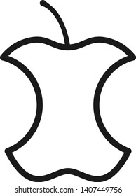 Apple bite line icon in trendy style. Bitten apple. Vector illustration. Eaten fruit symbol.