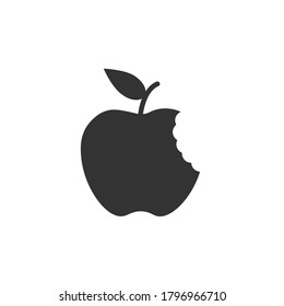 Apple Bite Vector Icon. Apple Nutrition Eat Healthy Pictogram Logo