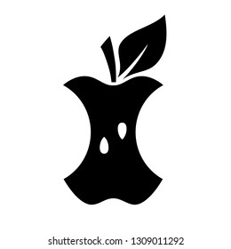 Apple bite vector icon on white background