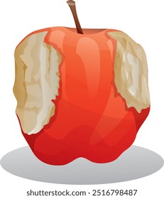 The apple was bitten delicious to eat vector