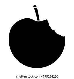 apple bitten fruit icon image 
