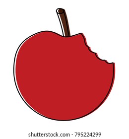 apple bitten fruit icon image 