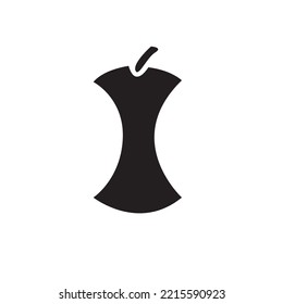 Una manzana mordió en ambos lados. Dibujo de vectores.