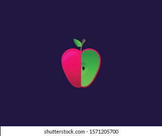 Apple bitten piece cartoon vector illustration