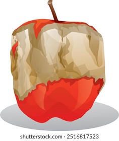 The apple was bitten red delicious to eat vector art