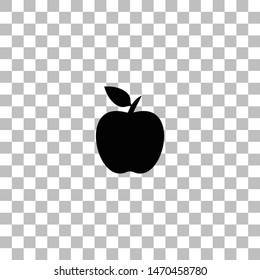 Apple. Black flat icon on a transparent background. Pictogram for your project