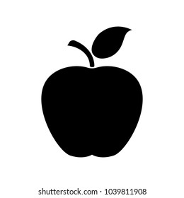 Apple black isolated icon, vector illustration.