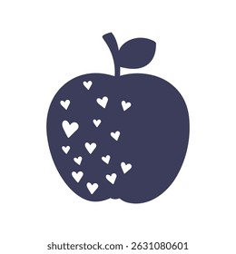 Apple black silhouette icon on the white background.