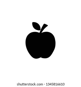 apple black silhouette with leaf