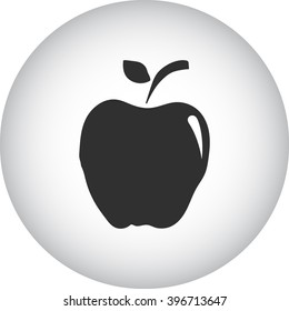Apple black simple icon on round background