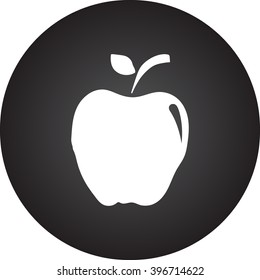 Apple black simple icon on round background