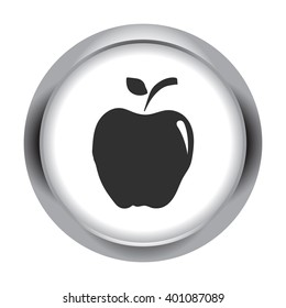 Apple black simple icon on round background