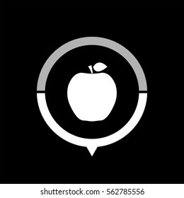 apple  - black vector icon
