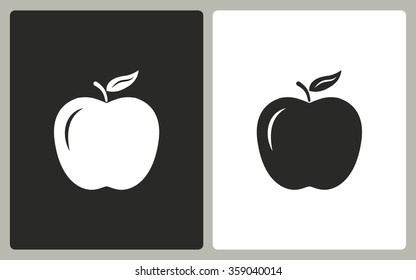Apple  -  black and white icons. Vector illustration.