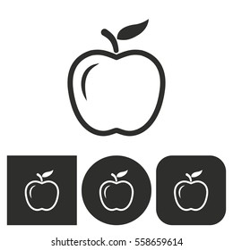 Apple - black and white icons. Vector illustration.