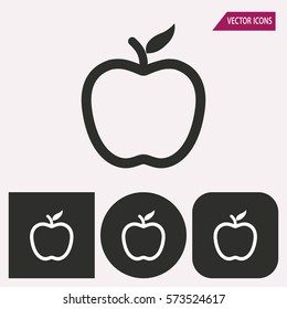 Apple - black and white icons. Vector illustration.