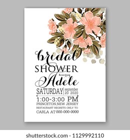 Apple blossom Floral wedding invitation vector printable card template