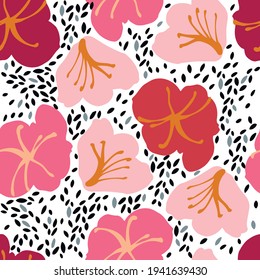 Apple blossom simple seamless  pattern design. Fresh simple blossom stylish pattern