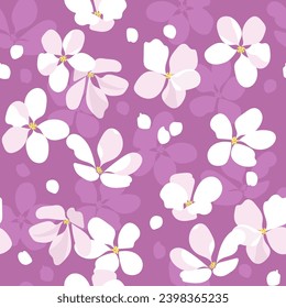 Apple blossom Vector seamless pattern
