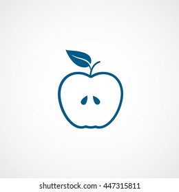 Apple Blue Flat Icon On White Background