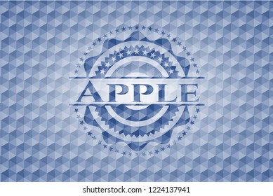 Apple blue polygonal badge.