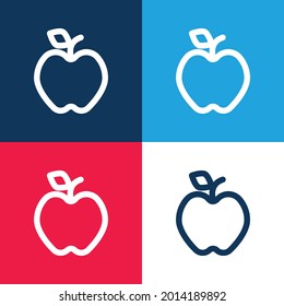 Apple blue and red four color minimal icon set