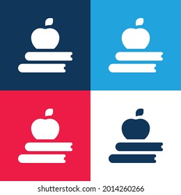 Apple azul y rojo cuatro colores mínimo conjunto de iconos