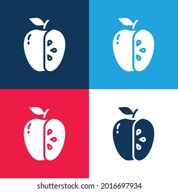 Vier-Farben-Icon für Apfelblau und Rot