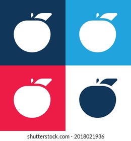 Apple blue and red four color minimal icon set