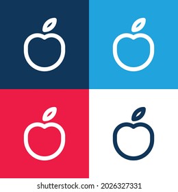 Apple blue and red four color minimal icon set