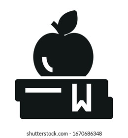 apple book black icon on white background