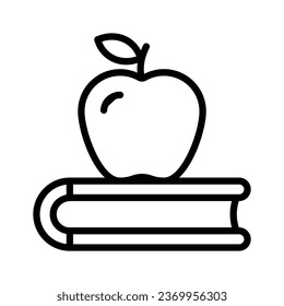 Apple and book depicting concept icon of knowledge in trendy style