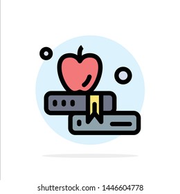 Apple, Book, Education Abstract Circle Background Flat color Icon