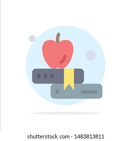 Apple, Book, Education Abstract Circle Background Flat color Icon