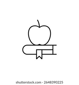 apple and book, apple, book, education, knowledge icon