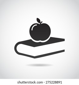 Apple And Book - Education Symbol. VECTOR Art.