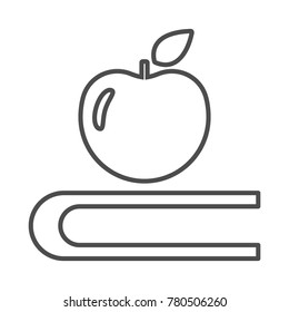 Apple and book - education symbol. VECTOR art.