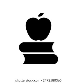 apple and book icon symbol vector template