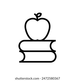Plantilla de Vector de icono de manzana y libro