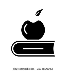  apple  book icon white on background