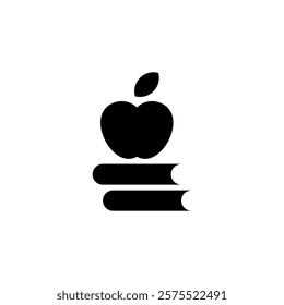 apple and book, knowledge icon vector template