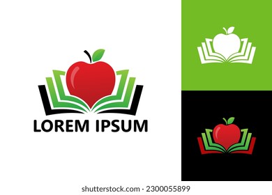 Apple book logo template design vector