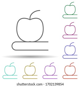 Apple book multi color icon. Simple thin line, outline vector of school icons for ui and ux, website or mobile application