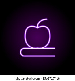 Apple book neon icon. Simple thin line, outline vector of school icons for ui and ux, website or mobile application