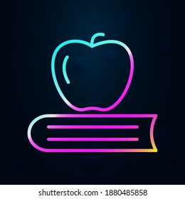 Apple and book outline nolan icon. Simple thin line, outline vector of education icons for ui and ux, website or mobile application