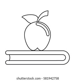 apple book school symbol thin line