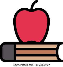 icono de color de línea vectorial del libro de manzanas